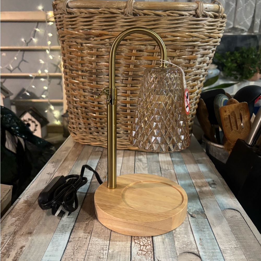 Modern Gold and Tan Candle Holder